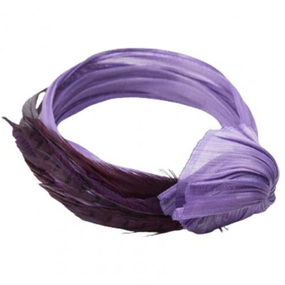 Zara Headpiece With Feathers Purple NWT main image 5